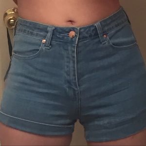 Blue jean denim shorts